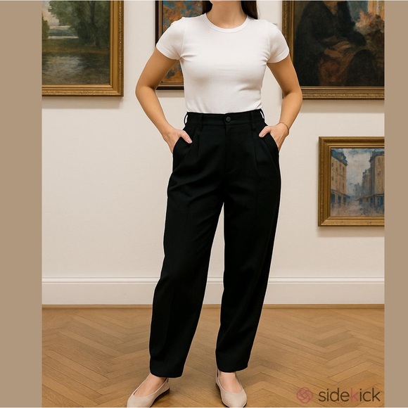 Versace Pants - Vintage Giani Versace Versus Tapered Black Dress Wool Pants Sz 30 Classic Office